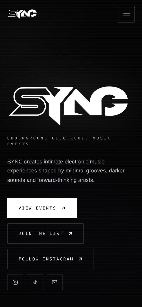 SYNC underground events website by Ncell, Birmingham