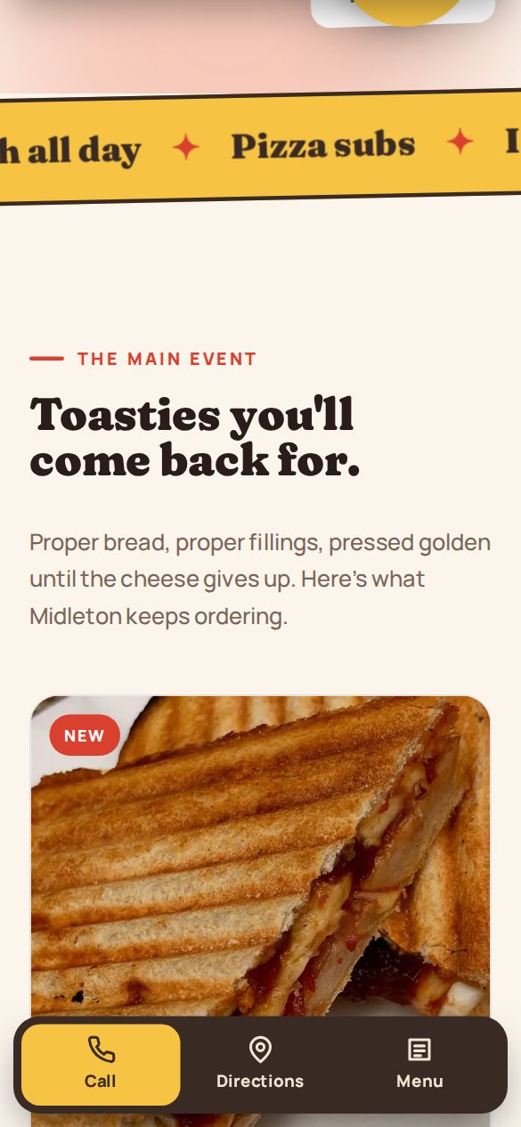 Toastie Cafe toasties section by Ncell